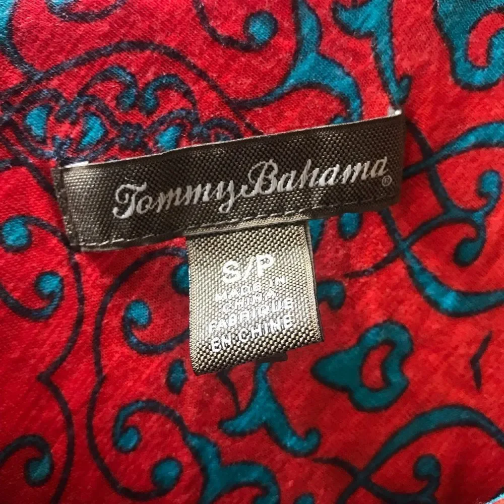 Tommy Bahama Orange Printed Maxi Dress w/ Pinholes Size S - Picture 9 of 14